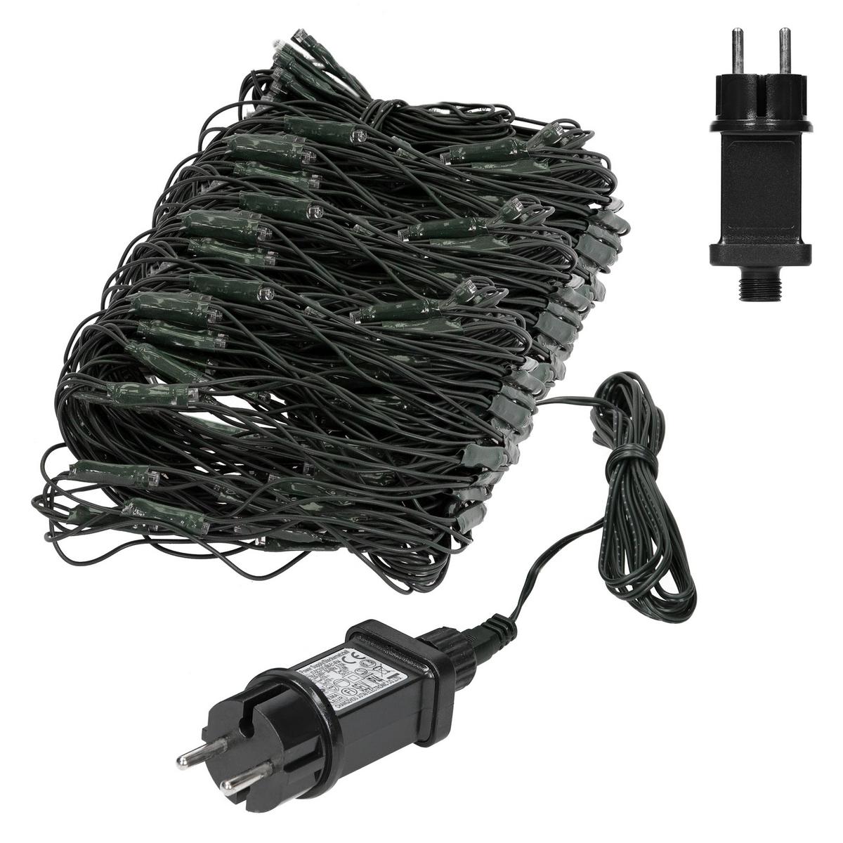 LED LICHTERNETZ 3x1,5 m 320LED Kaltweiß Innen/Außen IP44 Wetterfest - Schwarz, Kunststoff (300cm) - ECD-Germany