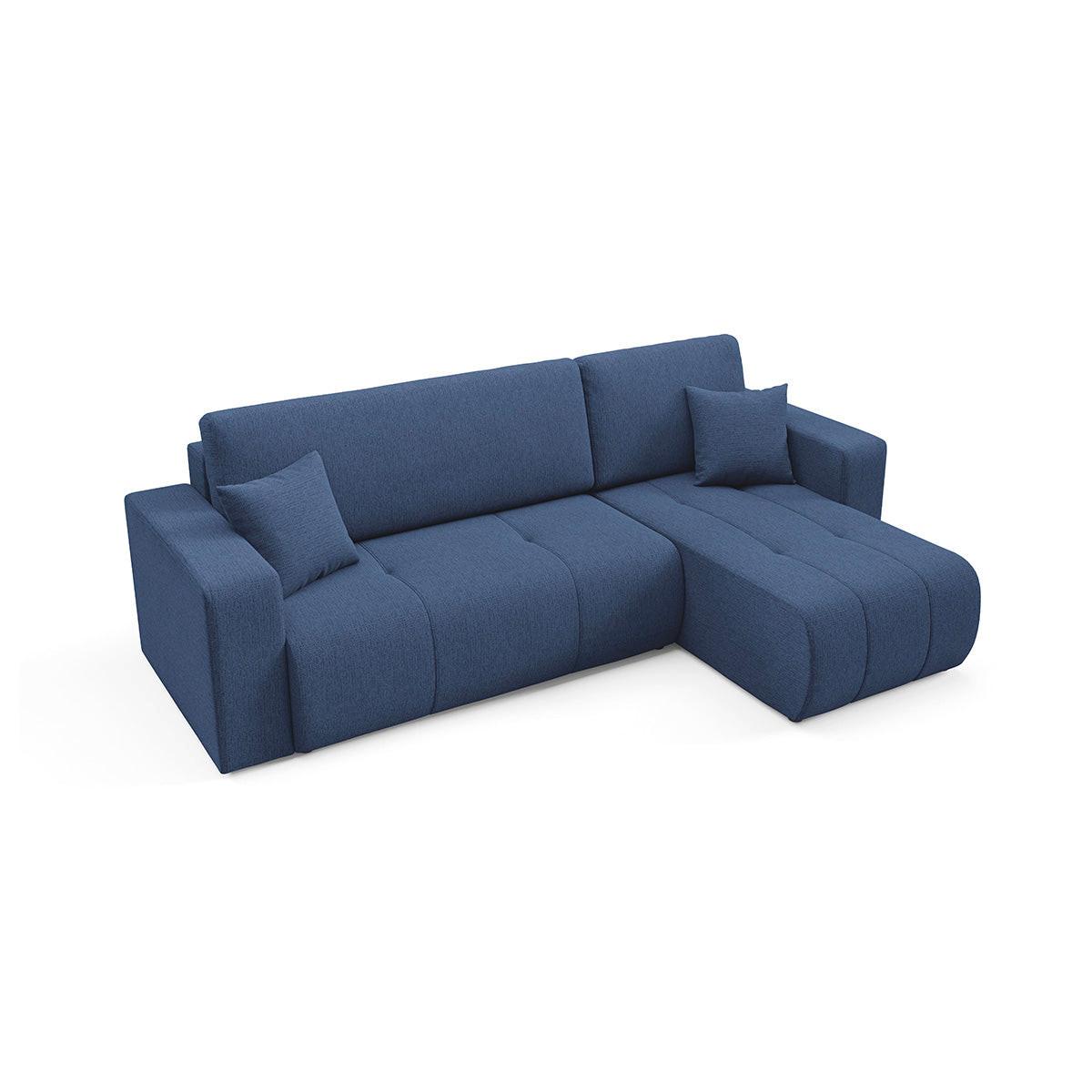 ECKSOFA Vasco 3 Sitzplätze Blau - Blau, Holz (247/145cm) - Petits-meubles