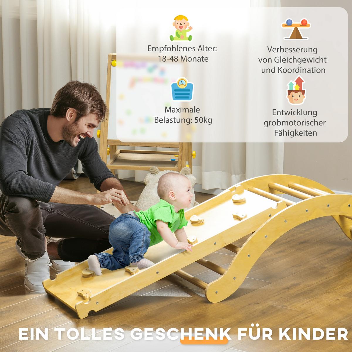KLETTERGERÜST - Naturfarben, Holzwerkstoff (49.5/39.5/168cm) - AIYAPLAY