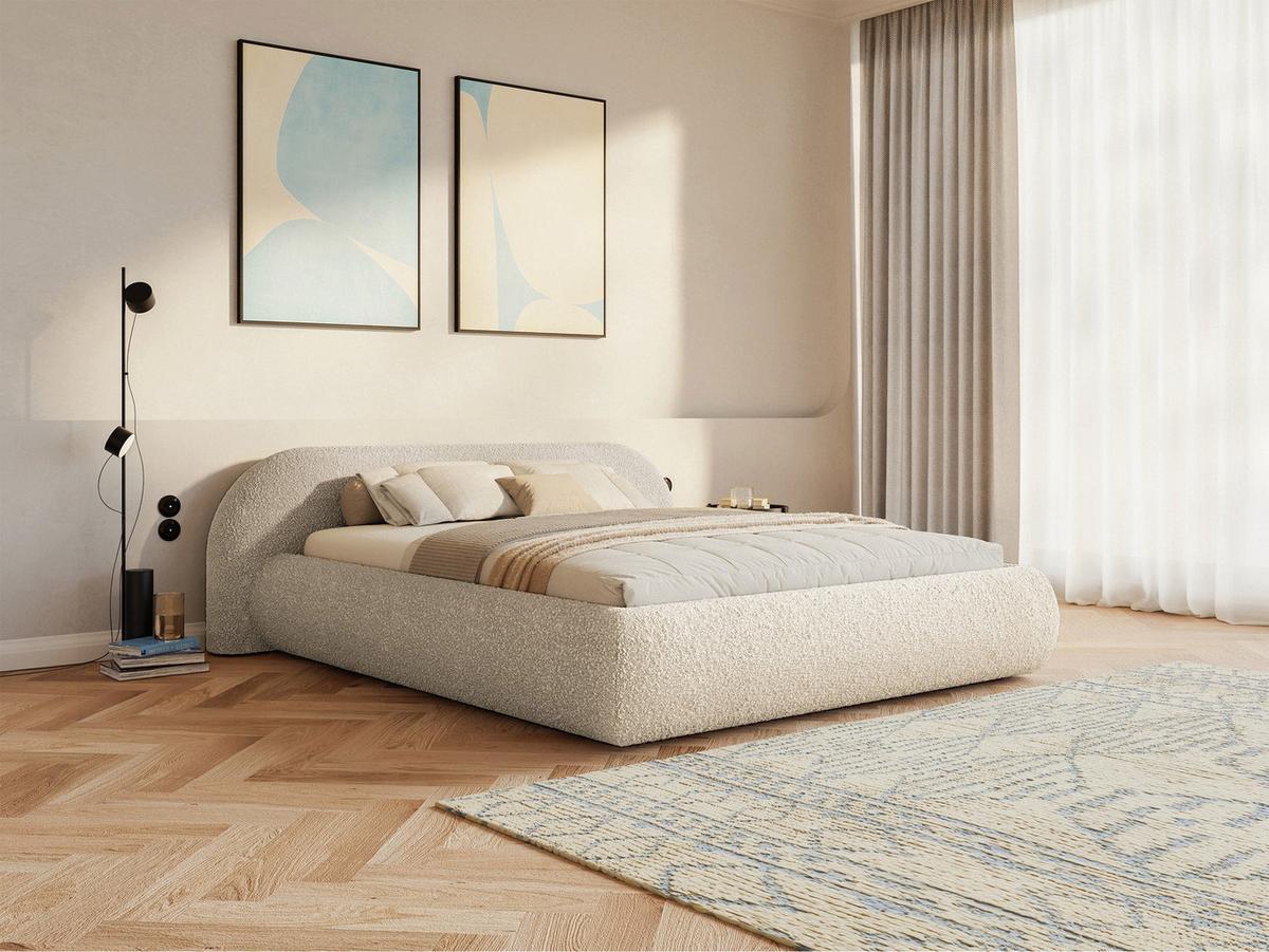 POLSTERBETT Shels Low Hellbeige 140x200 cm - Ecru/Schwarz, Kunststoff/Textil (140/200cm) - Selsey