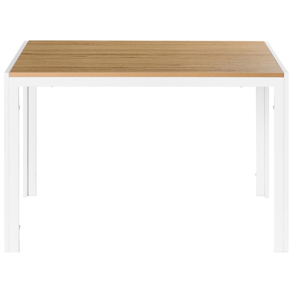ESSTISCH Braun/Weiß 120/80 cm Mann - Hellbraun, Holzwerkstoff (120/80/75cm) - Beliani