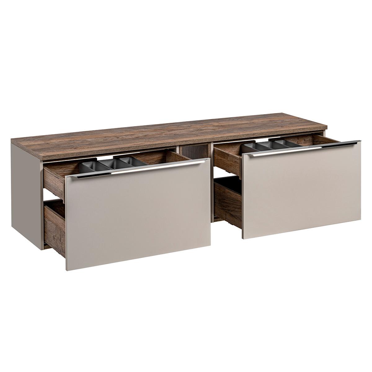 WASCHTISCHUNTERSCHRANK 180cm Éros Taupe - Taupe, Holzwerkstoff (180/48/46cm) - Petits-meubles
