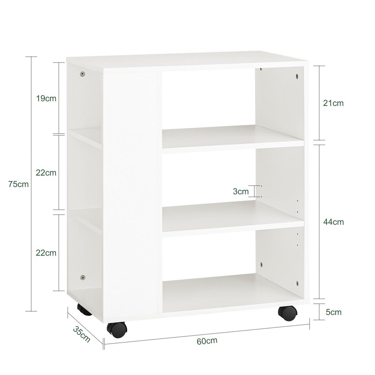 DRUCKERTISCH Weiß - Weiß, Holzwerkstoff (60/75/35cm) - SoBuy
