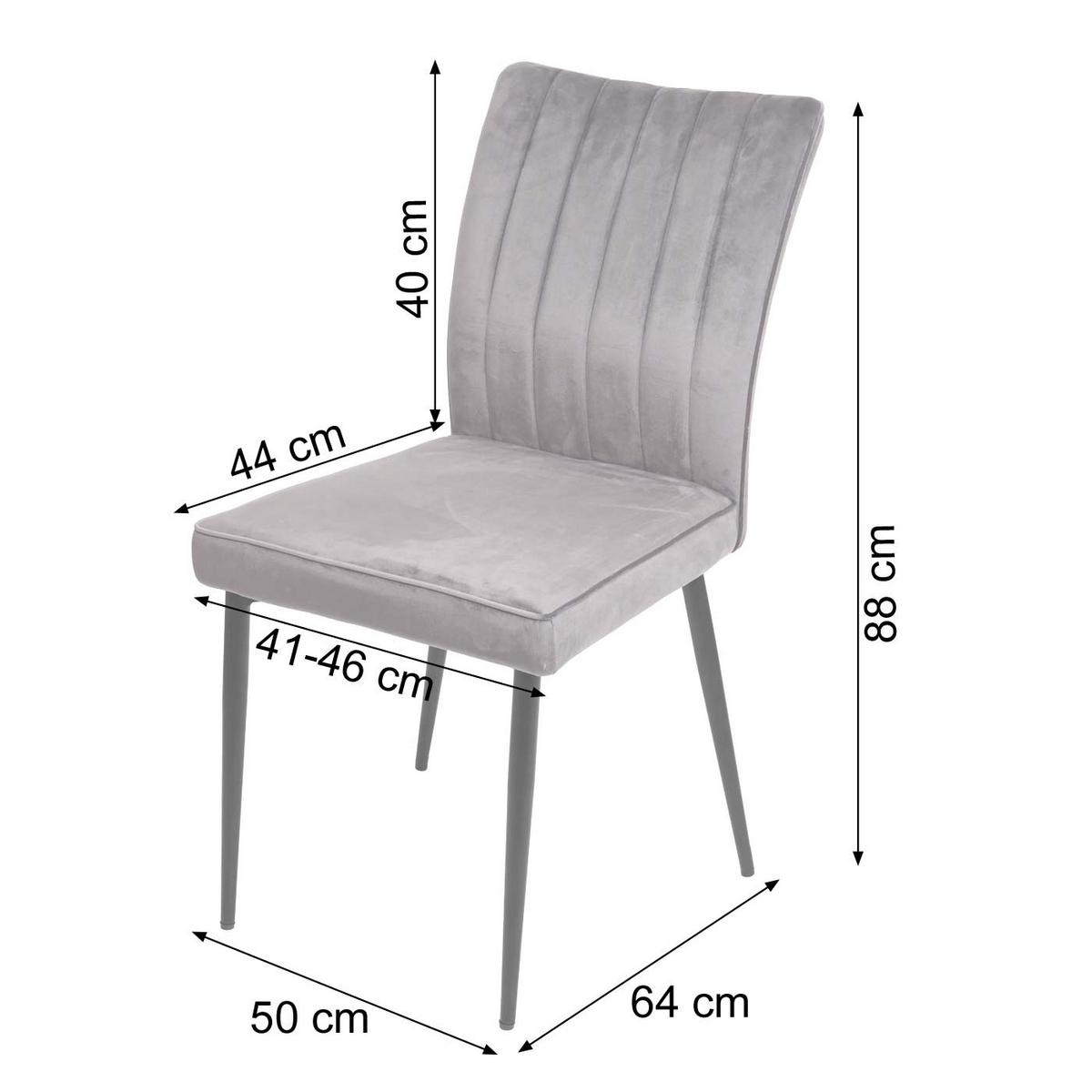 ESSZIMMERSTUHL Grau 6er-Set - Dunkelgrau/Grau, Textil (50/88/64cm) - MCW