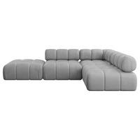 ECKSOFA modulares Sofa Favio-L1 - 285x190x70 cm Hellgrau Velours - Hellgrau, Holzwerkstoff/Textil (285/190cm) - ALTDECOR