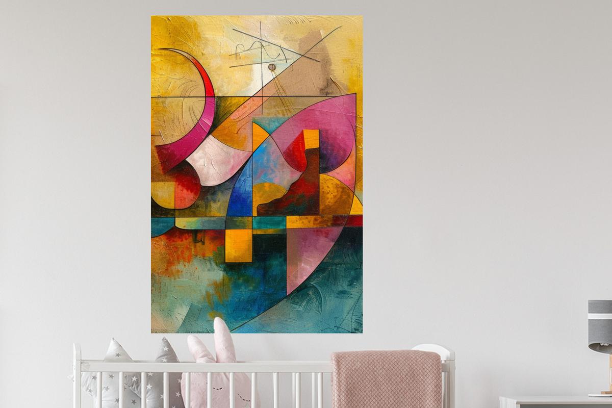 WANDTATTOO Kunst - Abstrakt - Modern Wandaufkleber 80x120 cm - Gelb, Kunststoff (80/120/0.1cm) - MuchoWow