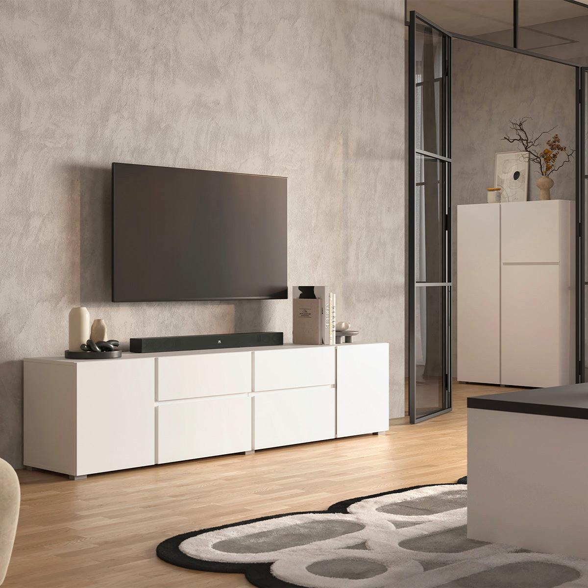 TV-MÖBEL Maxis Weiß - Weiß, Holzwerkstoff (195/48/40cm) - Petits-meubles