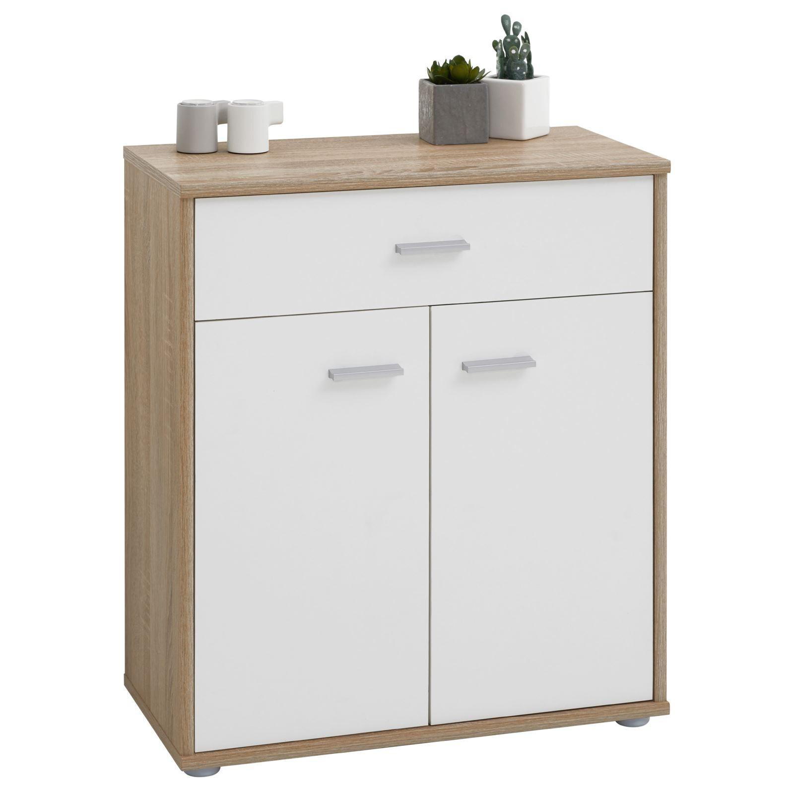 KOMMODE TOMMY Sonoma Eiche/weiß - Weiß/Sonoma Eiche, Holzwerkstoff (60/70/30cm) - CARO-Möbel