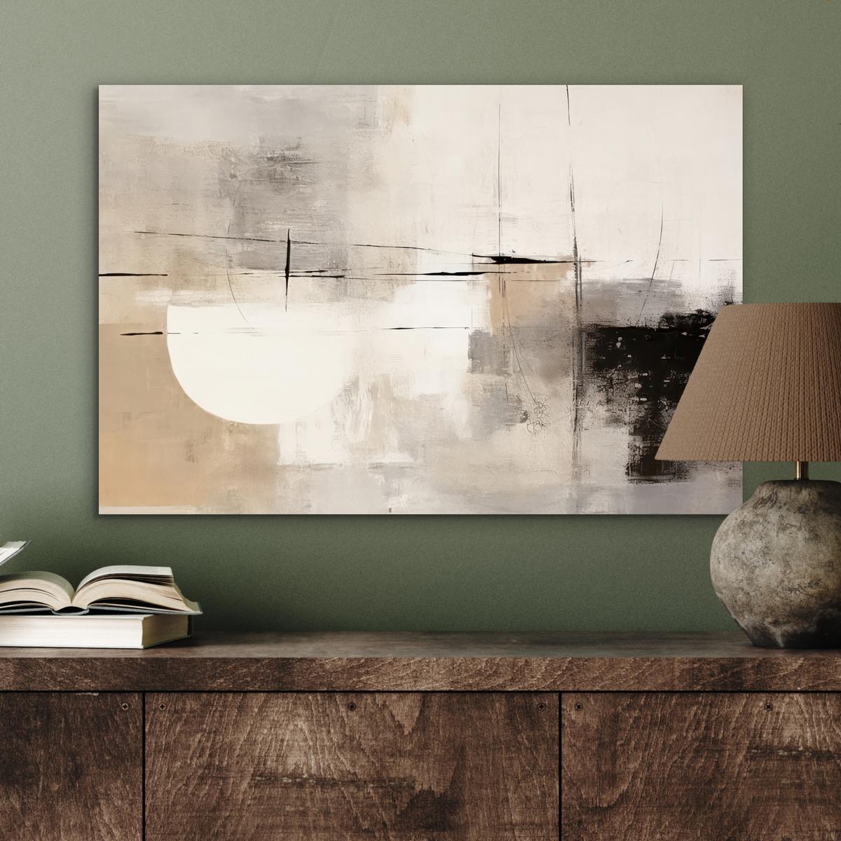 METALLBILD Abstrakt - Kunst - Grau Wandbild 60x40 cm - Hellgrau, Metall (60/40cm) - MuchoWow