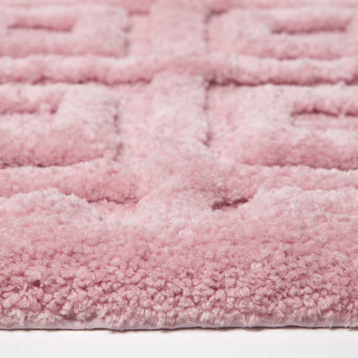 BADEMATTE 50/80 cm geometrisch - Pink, Textil (50/80cm) - Homescapes