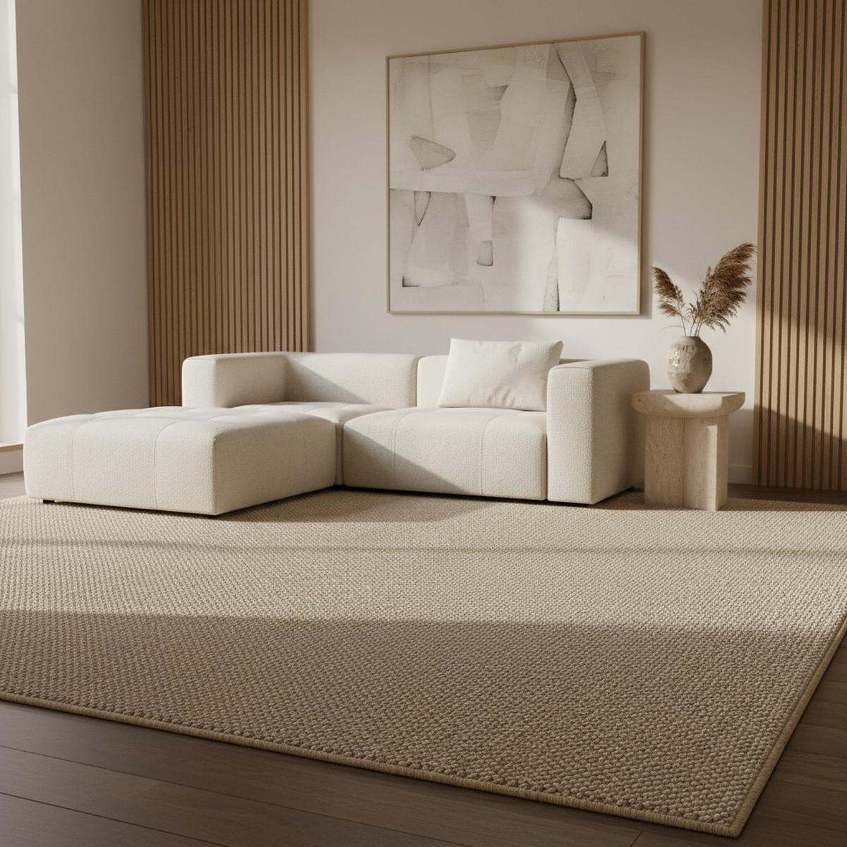 TEPPICH Flachgewebe CIMA in Beige, einfarbig, 80 x 150 cm - Beige, Textil (150/80cm) - KADIMA DESIGN