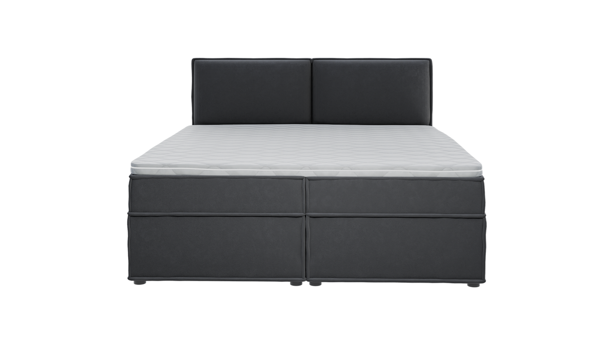 BOXBETT Eclipse 180/200 cm Graphit Luxusmicrofaser - Graphitfarben/Schwarz, Holz/Kunststoff (180/200cm) - S-Style Möbel