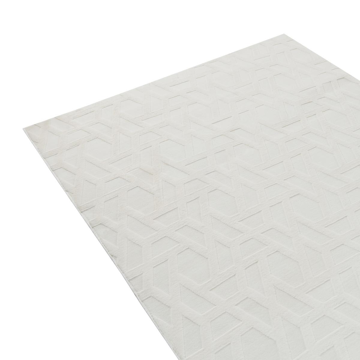 TEPPICH Cremeweiß 160/160 cm Antero - Creme/Weiß, Textil (160/160cm) - Beliani