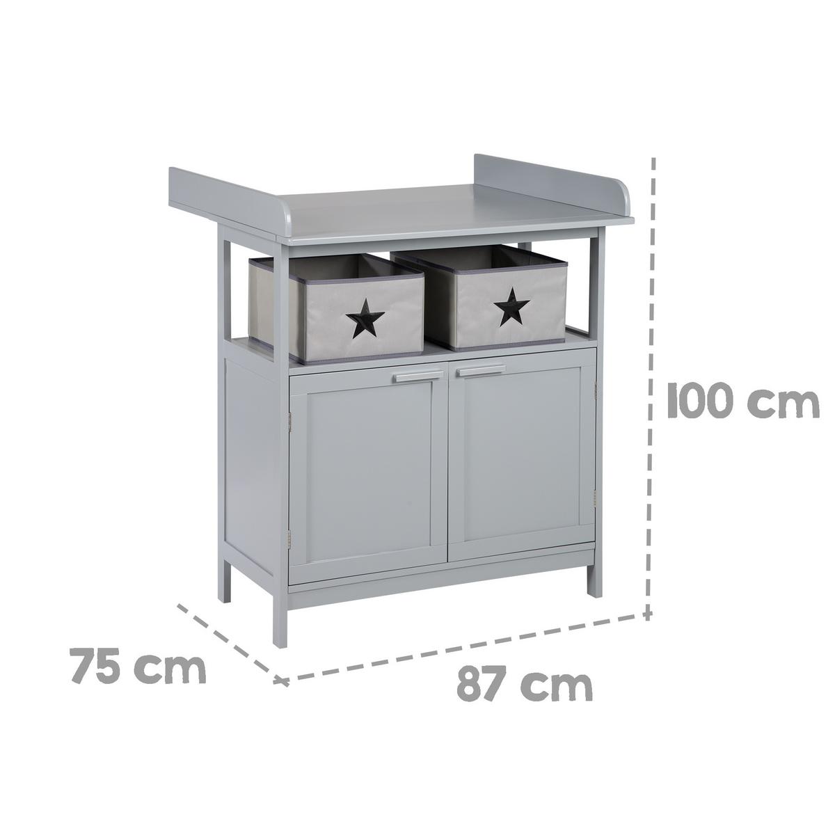 BABYZIMMER-SET Hamburg mit Türen 2-teilig - Taupe, Holzwerkstoff (66/76/123cm) - Roba