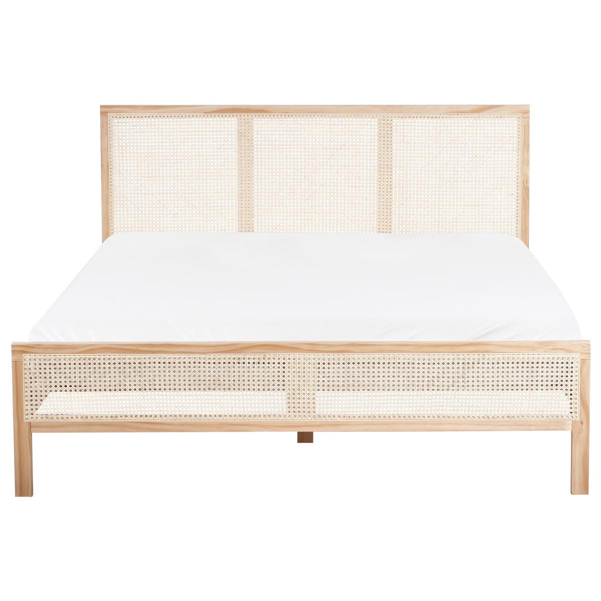 BETT mit Lattenrost 160/200 cm Kiefernholz Hellbraun Salernas - Hellbraun, Holz (160/200cm) - Beliani