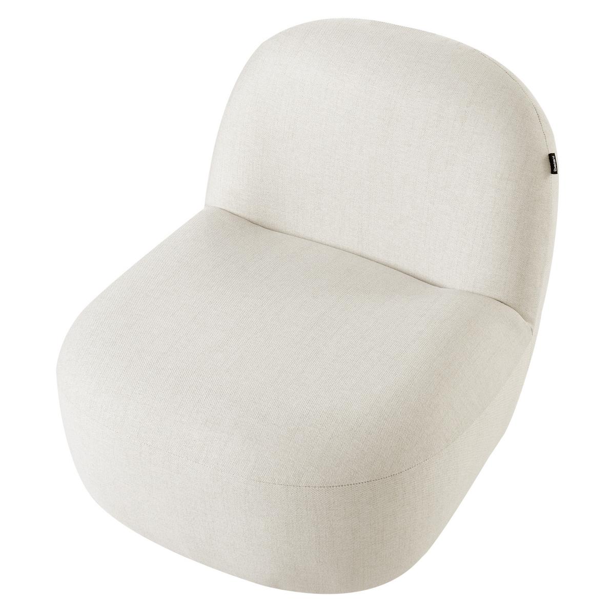 SESSEL Stoff Cremeweiß Lovberg - Creme, Kunststoff/Textil (71/74/80cm) - Beliani