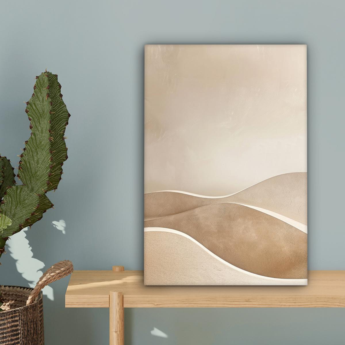 LEINWANDBILD Beige - Natur - Abstrakt - Modern Deko Wohnzimmer 20x30 cm - Beige, Textil (20/30cm) - MuchoWow
