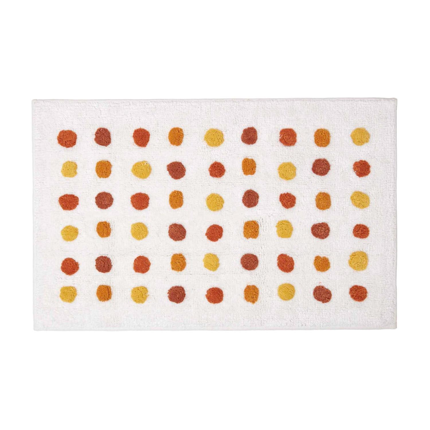 BADEMATTE Punkte 50/80 cm, Baumwolle - Dunkelgelb, Textil (50/80cm) - Homescapes