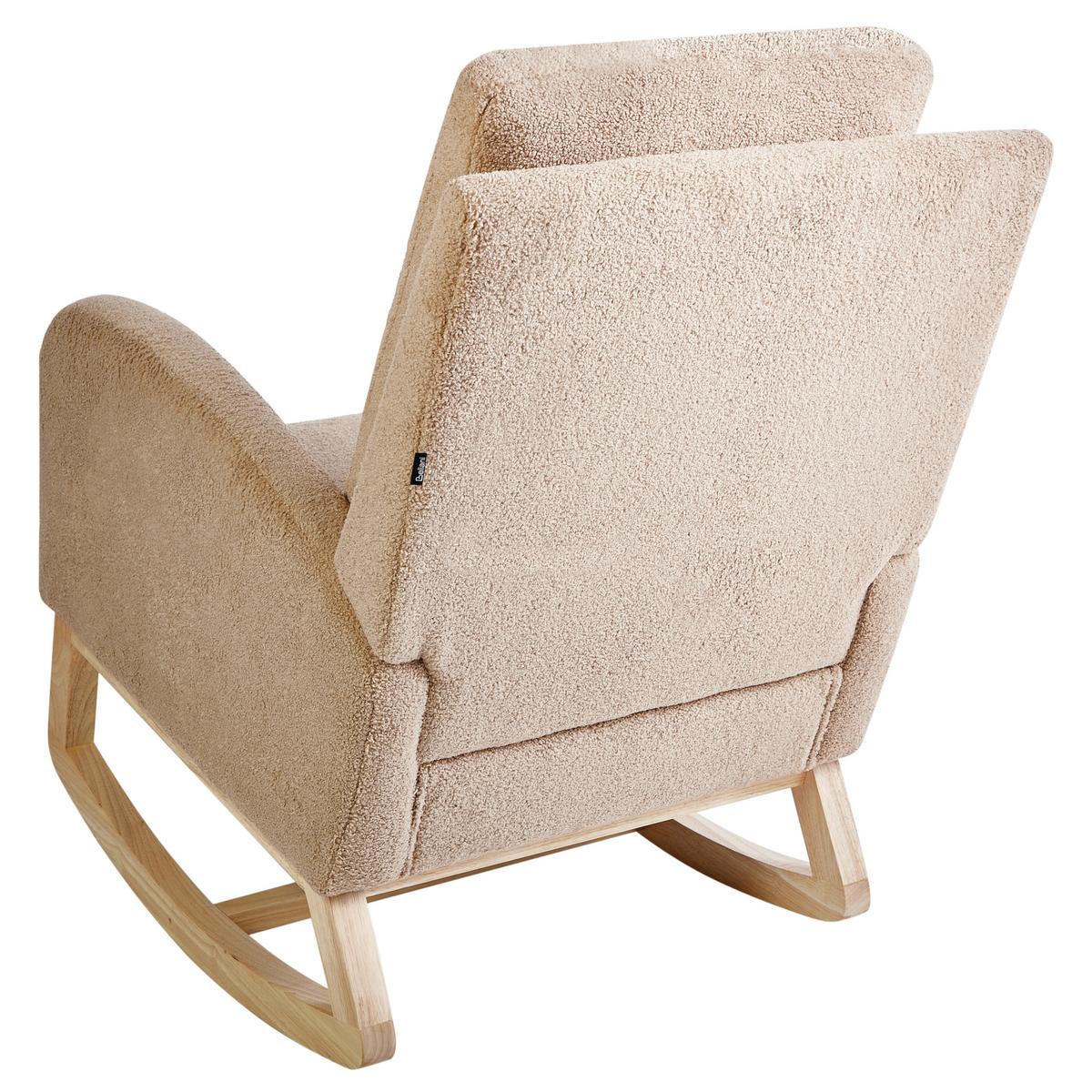 SCHAUKELSESSEL Hellbraun Alsta - Hellbraun/Beige, Textil (68/100/100cm) - Beliani