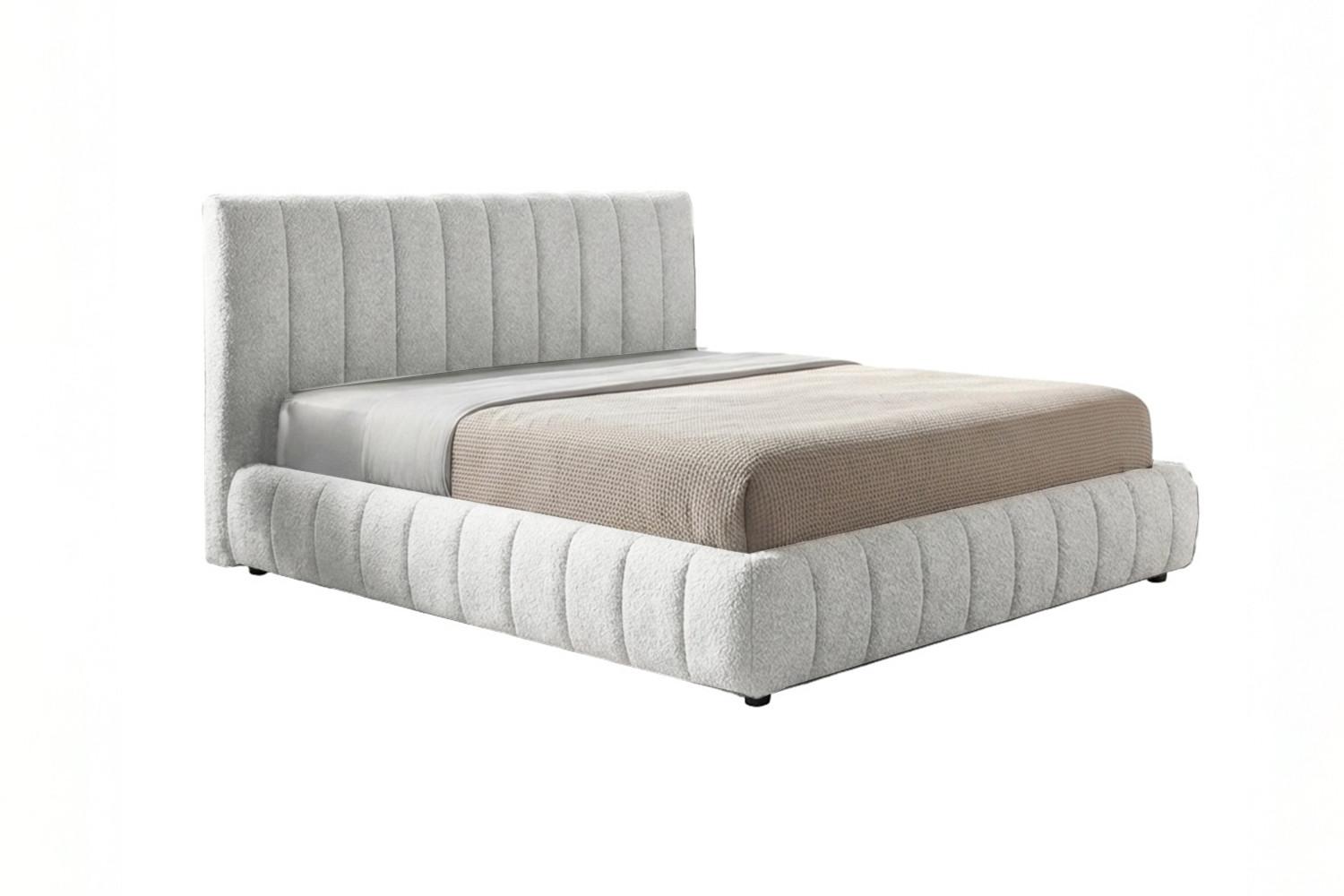 POLSTERBETT ALIOTTA Grau Bouclé - Grau, Textil (200/200cm) - KAWOLA