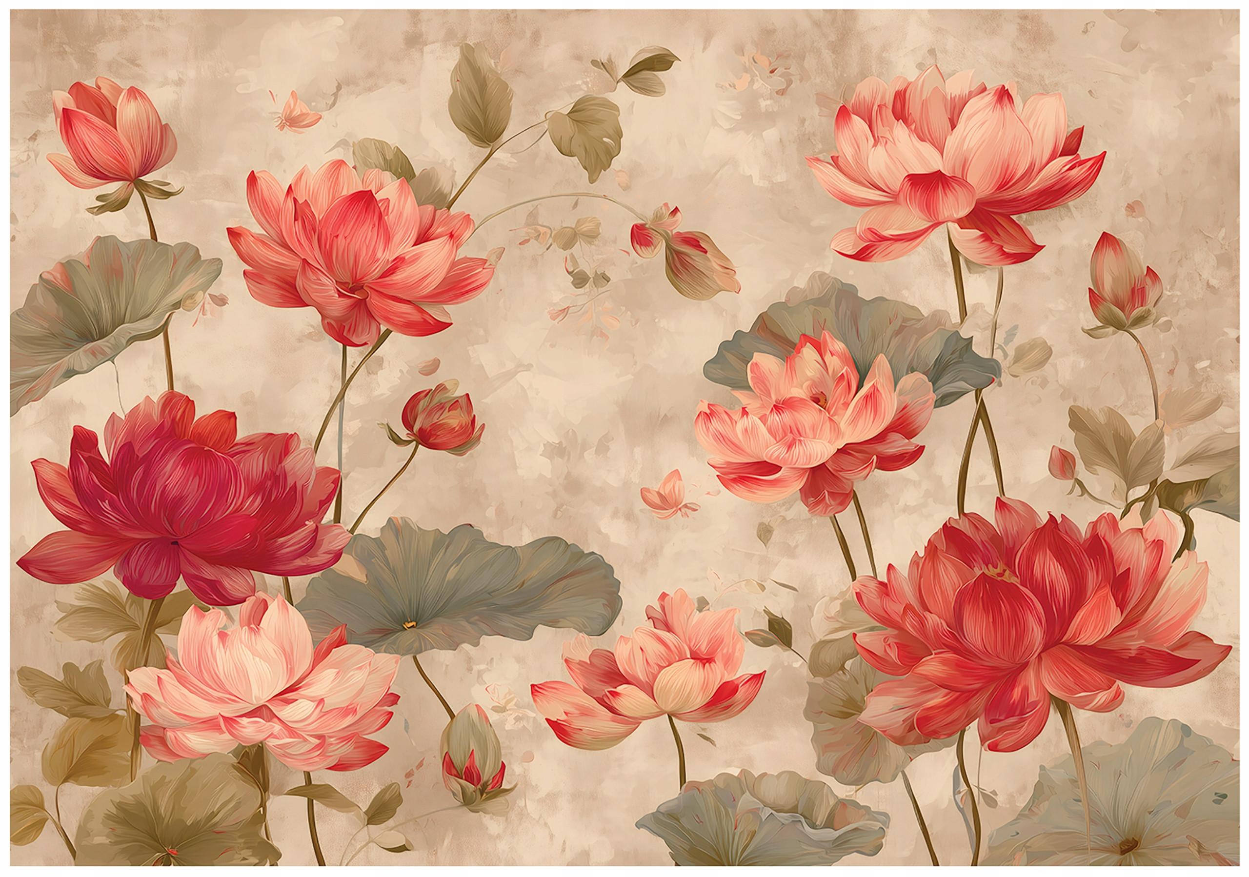 FOTOTAPETE Blumen Felder Orange 300x210 cm - Multicolor, Papier (300/210cm) - Wallarena