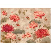 FOTOTAPETE Blumen Felder Orange 300x210 cm - Multicolor, Papier (300/210cm) - Wallarena