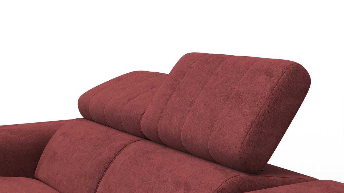 RELAXSOFA NORDEL 2-Sitzer, bordeaux - Bordeaux/Schwarz, Holz/Textil (150/80/105cm) - Wozimo