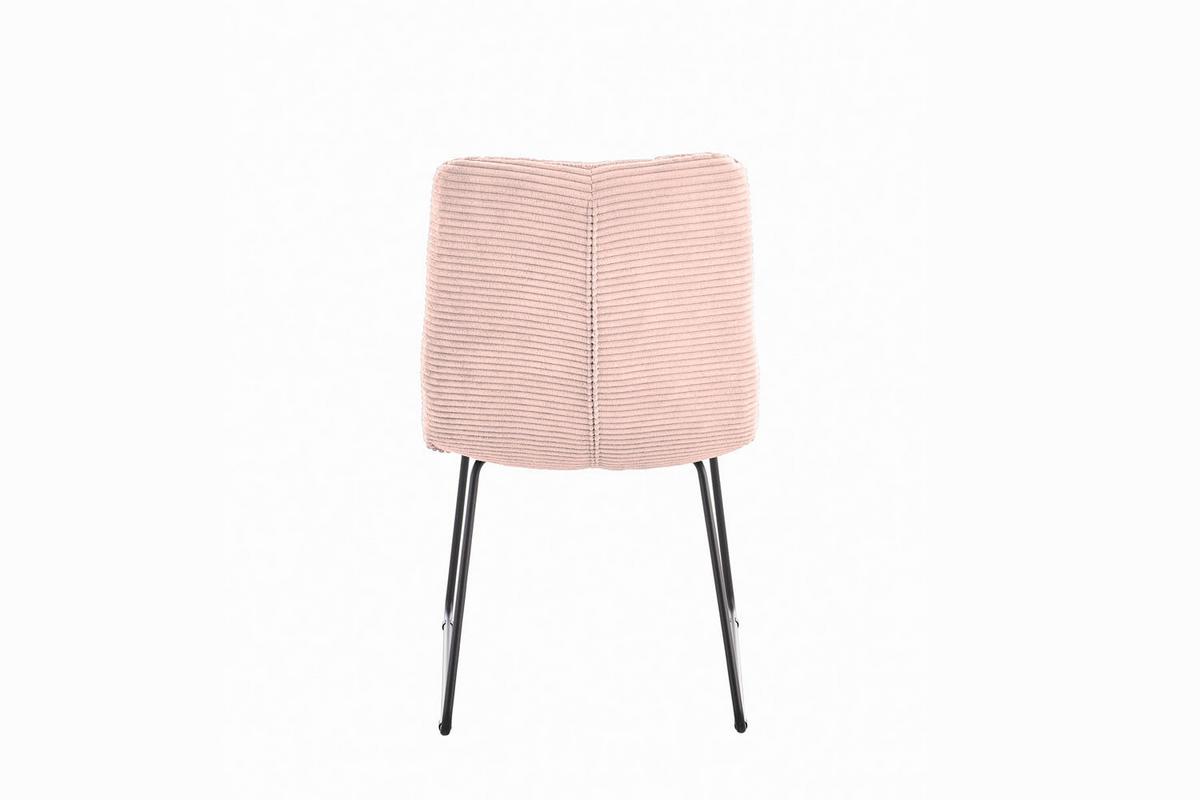 ESSZIMMERSTUHL NEW CHARME Pink Cord (1er-Set) - Pink, Textil (52/87/66cm) - KAWOLA