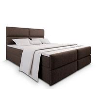 BOXBETT MULEN 160x200 cm mit Matratze und Topper - Braun - Braun, Holz (160/200cm) - MASSENO
