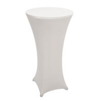 STEHTISCH + HUSSE rund Silber, Cremeweiß 2er-Set - Silberfarben/Creme, Textil (60/60/110cm) - MCW