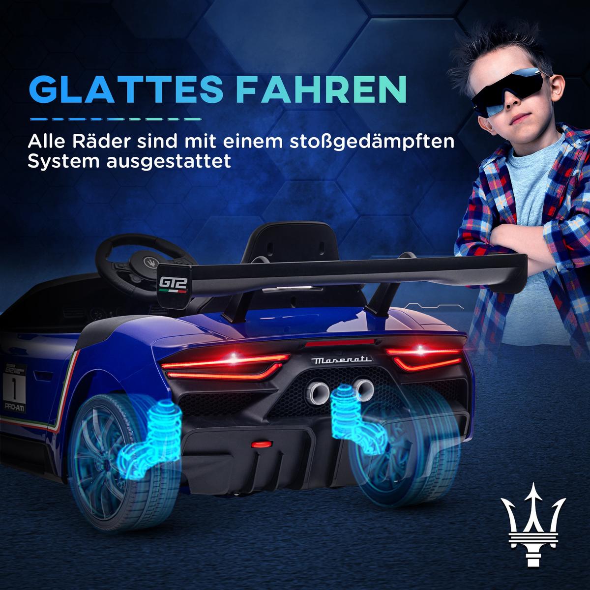 KINDER Elektroauto 12 V Kinderauto mit 2,4G Fernbedienung, Musik, Hupe, Blau - Blau, Metall (115/60/45cm) - AIYAPLAY
