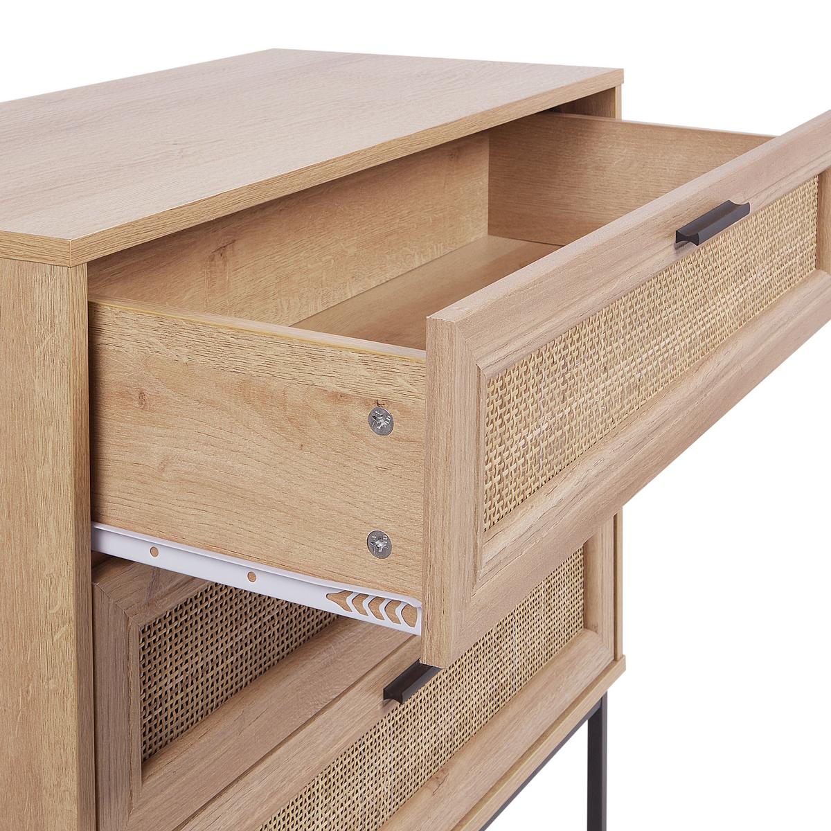 KOMMODE mit 3 Schubladen Hellbraun Pasco - Braun, Holzwerkstoff (80/80/40cm) - Beliani