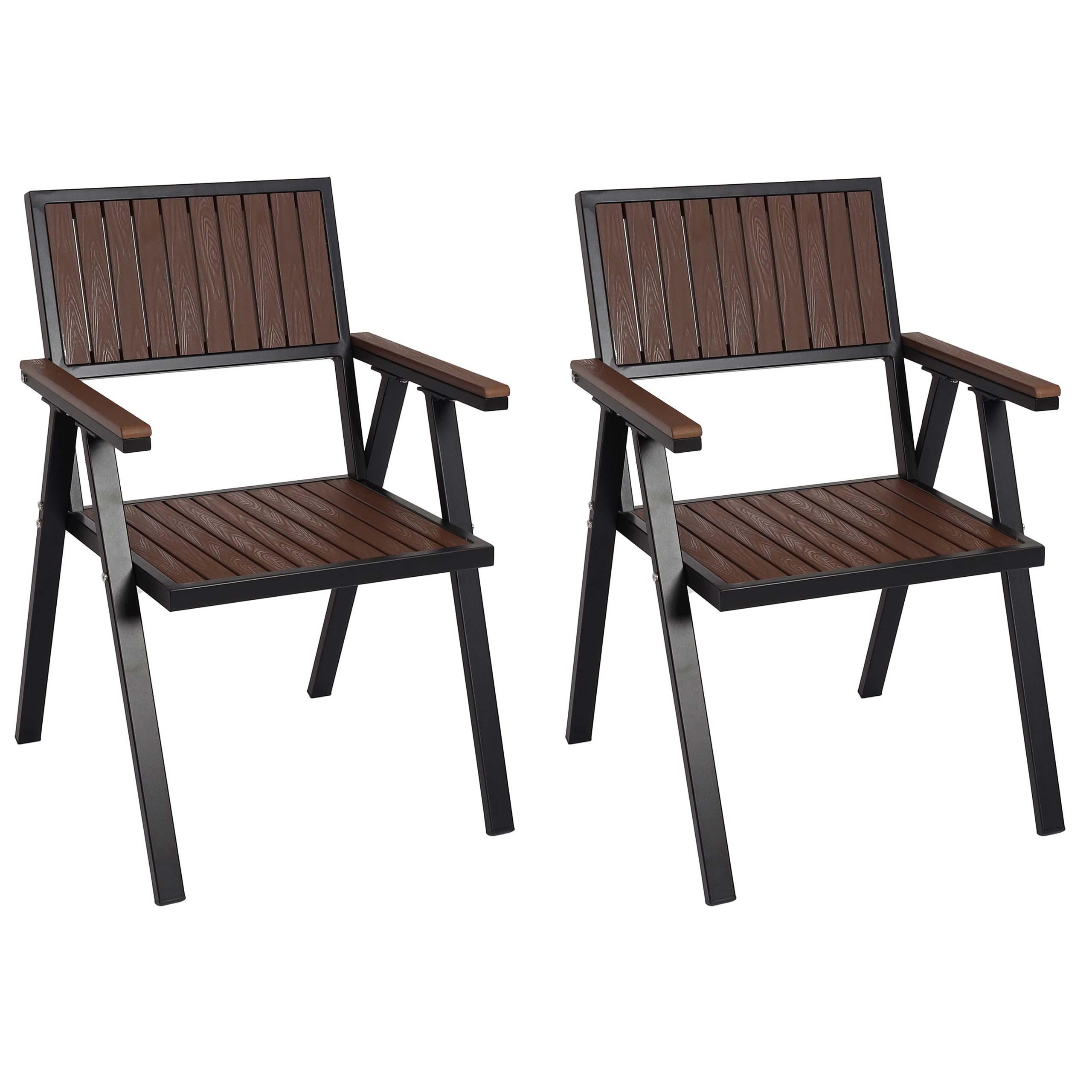 GARTENSTUHL Schwarz, Braun - Schwarz/Braun, Metall (57/87/53cm) - MCW