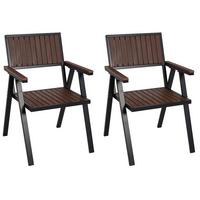 GARTENSTUHL Schwarz, Braun - Schwarz/Braun, Metall (57/87/53cm) - MCW