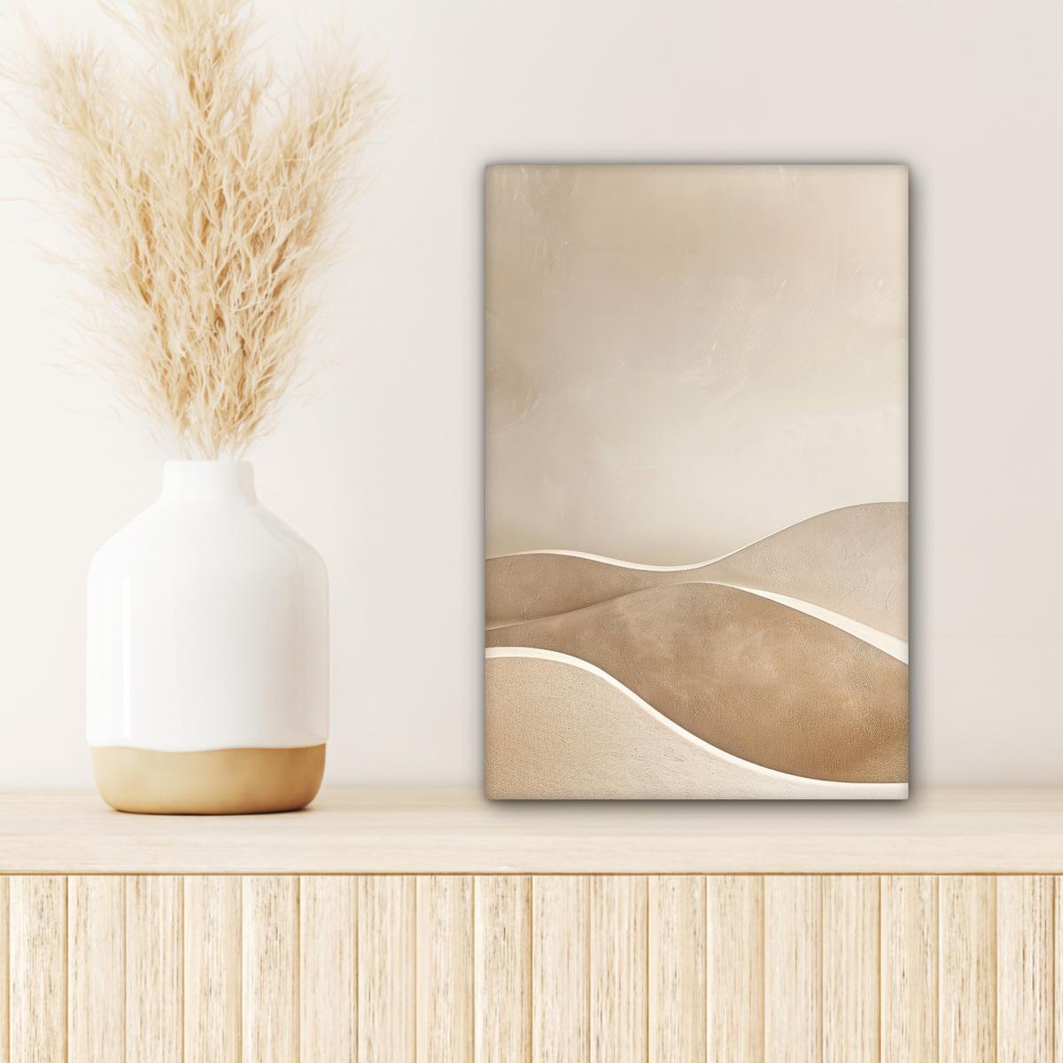 LEINWANDBILD Beige - Natur - Abstrakt - Modern Deko Wohnzimmer 20x30 cm - Beige, Textil (20/30cm) - MuchoWow