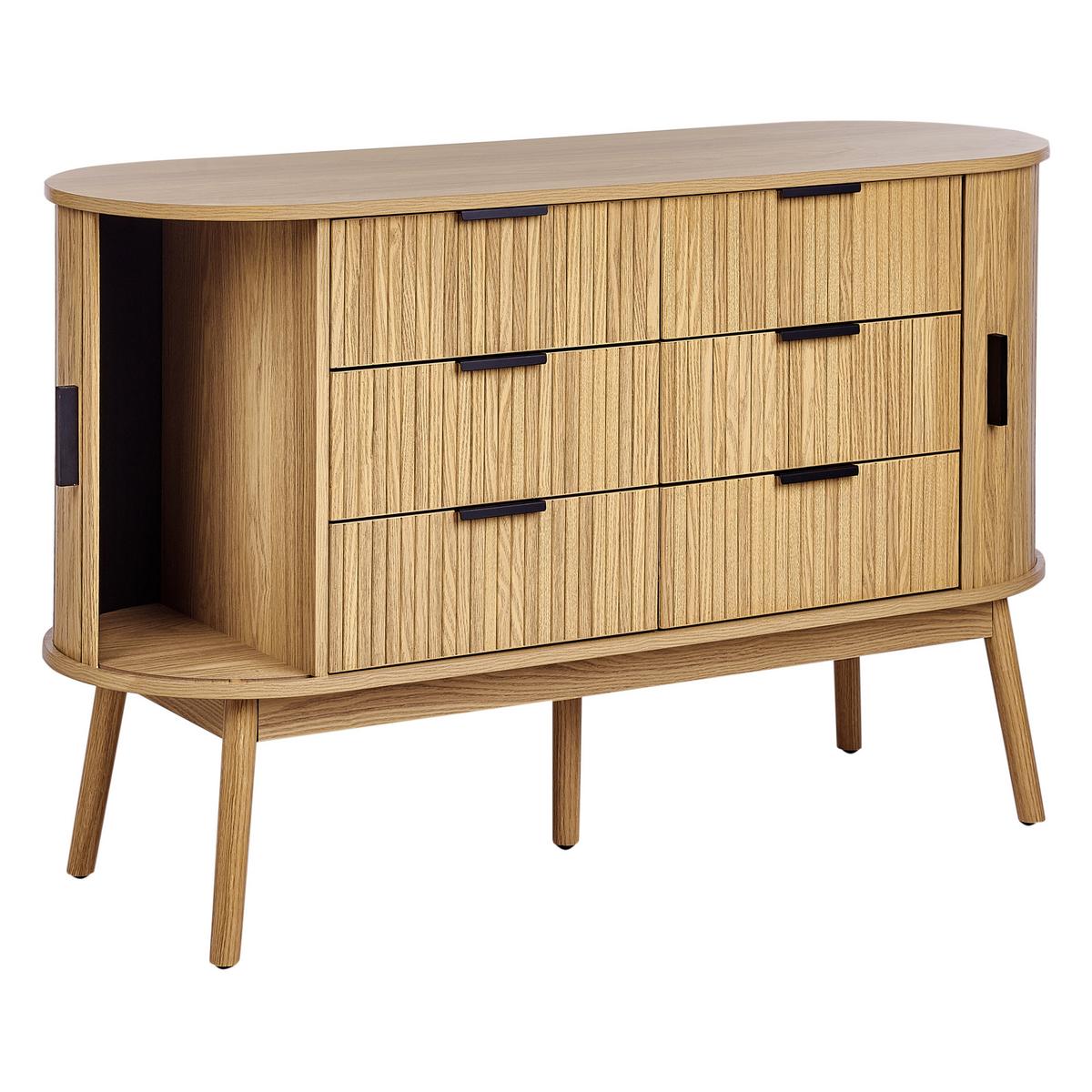 KOMMODE mit 6 Schubladen Braun Selah - Braun, Holzwerkstoff (120/75/40cm) - Beliani