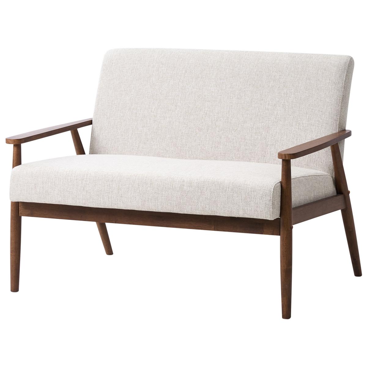 2-SITZER-SOFA Stoff Dunkelbraun/Grau Esrum - Dunkelbraun, Textil (111/79/72cm) - Beliani
