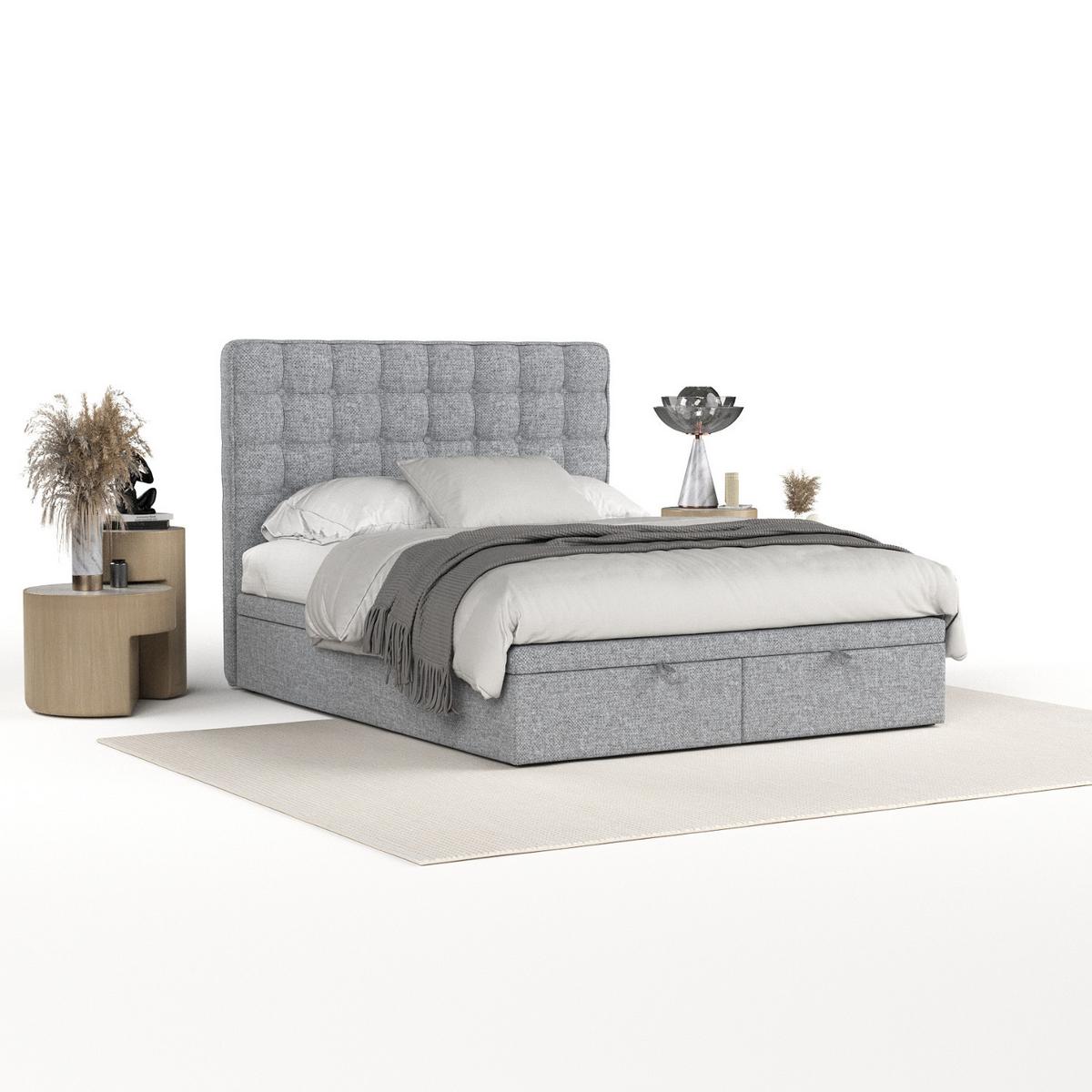 POLSTERBETT Celestia mit Stauraum 120/200 cm Grau im Alta Stoff - Schwarz/Grau, Holz/Holzwerkstoff (120/200cm) - AltaBeds