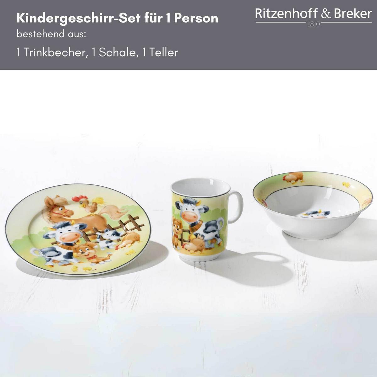 KINDERGESCHIRR Hoftiere bunt - Multicolor, Keramik (2/2/2cm) - Ritzenhoff Breker