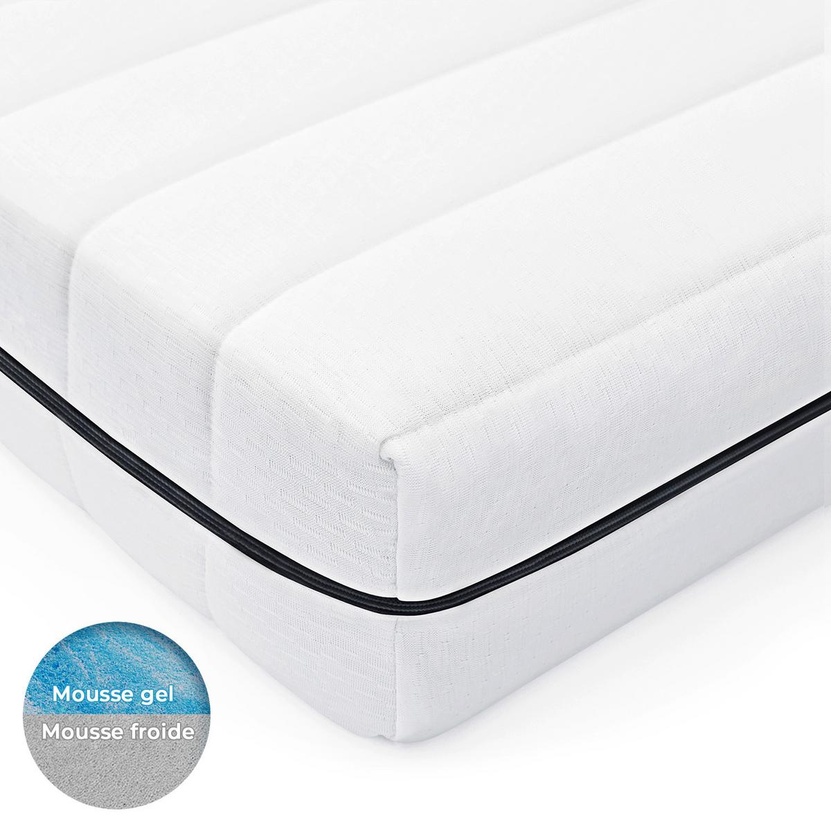 GELMATRATZE 140x200 cm – 15 cm Hybridmatratze mit 7-Zonen Kaltschaumkern & Memory-Gelauflage H2/H3 - Weiß, Textil (140/200cm) - Mister Sandman