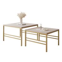 COUCHTISCH Cashmere Matt Gold Rahmen - Beige/Goldfarben, Holzwerkstoff (70/70/46cm) - Idohome