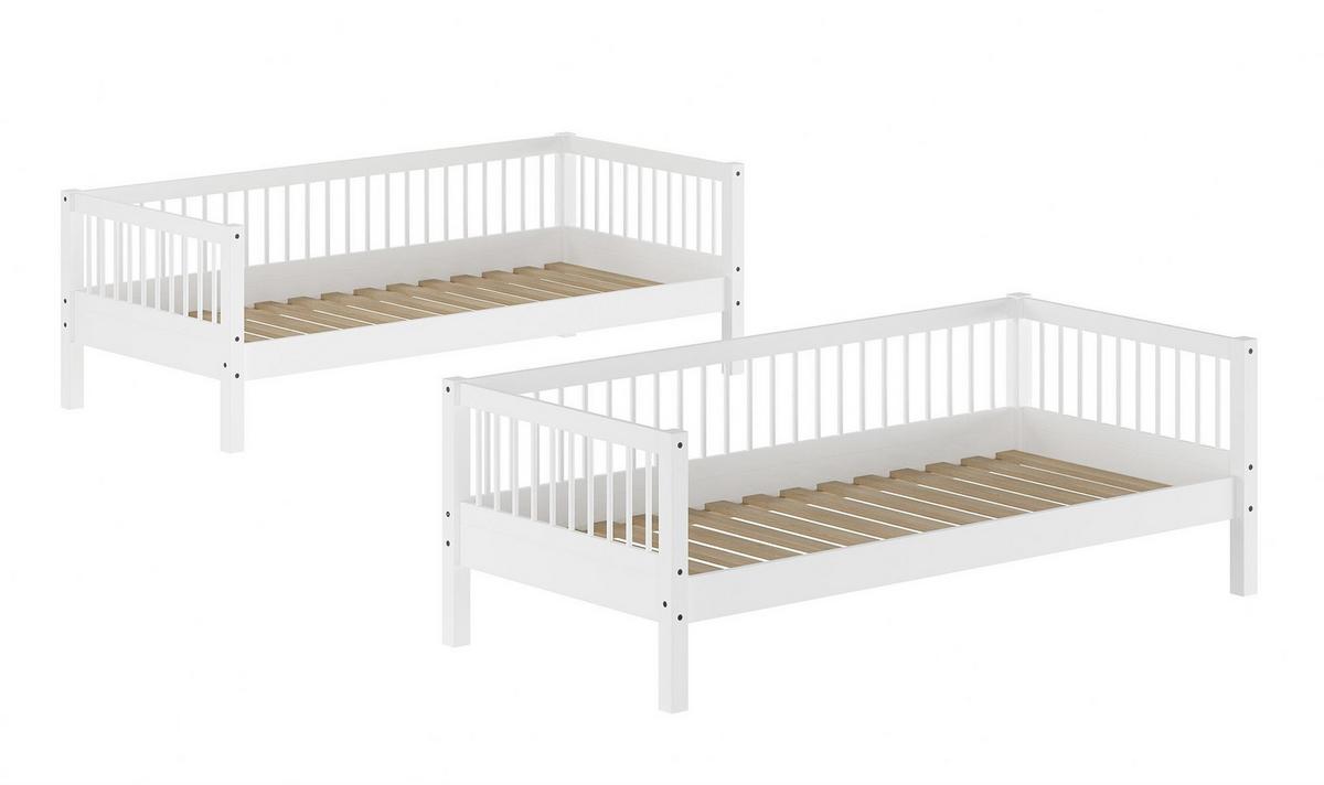 ETAGENBETT 90x200 Keeley Buche Weiß Holz Schublade Komfort Stabil - Weiß, Holz (90/200cm) - 58aufmkessel