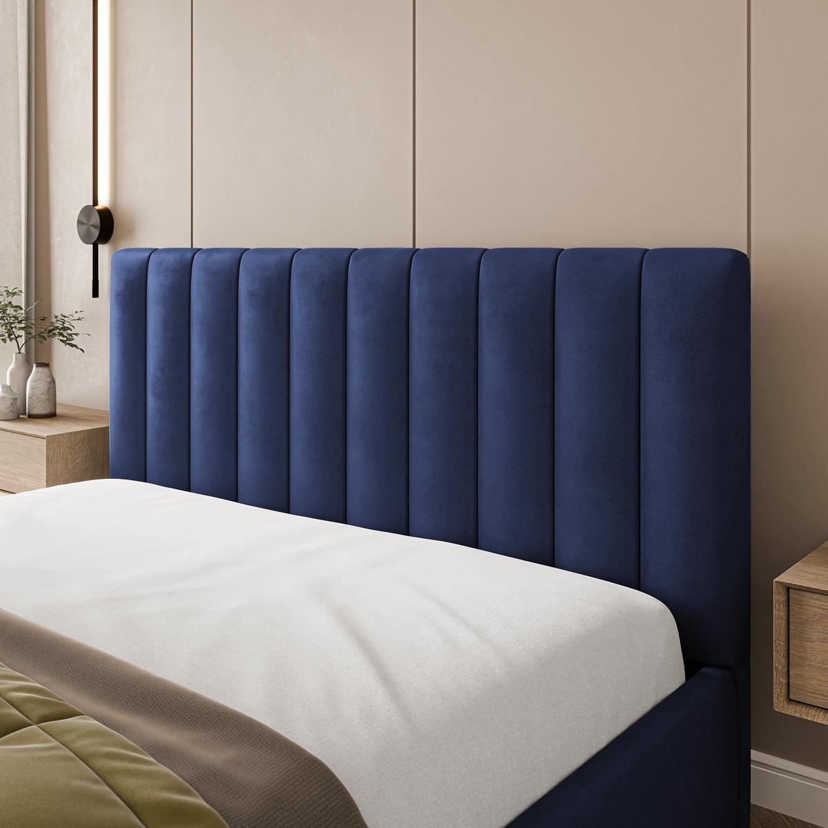 POLSTERBETT DEMERA MGV 200x200 cm mit Bettkästen - Blau - Blau, Holz (200/200cm) - MASSENO