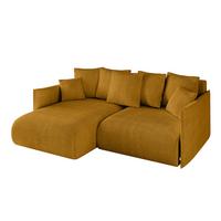 ECKSOFA Ottomane links ONESK-L 216x177x72 Senfgelb Cord - Currygelb, Holzwerkstoff/Kunststoff (216/177cm) - ALTDECOR