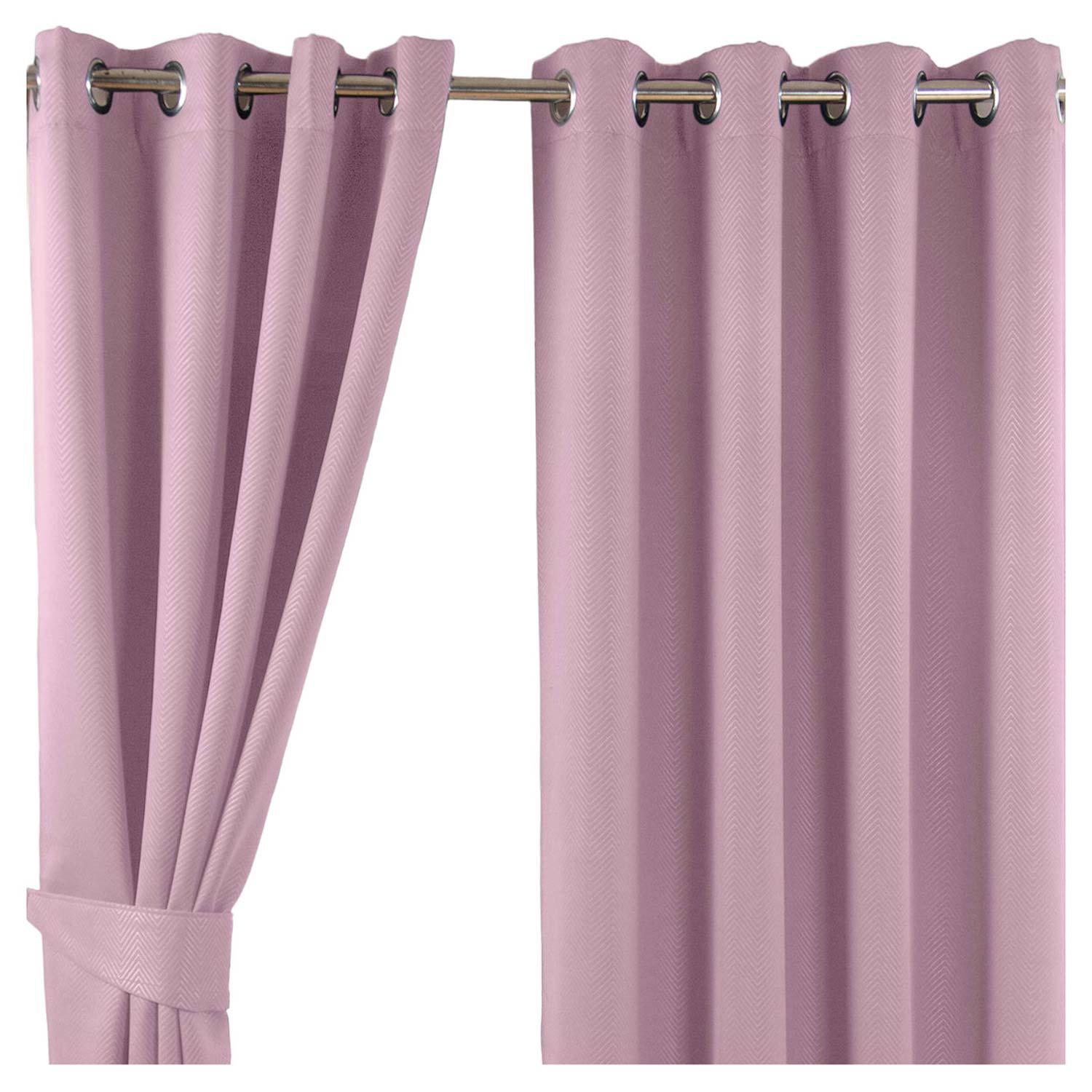 VERDUNKELUNGSVORHÄNGE Fischgrät mit Thermo-Funktion, Ösen 117/137 cm - Rosa, Textil (117/137cm) - Homescapes