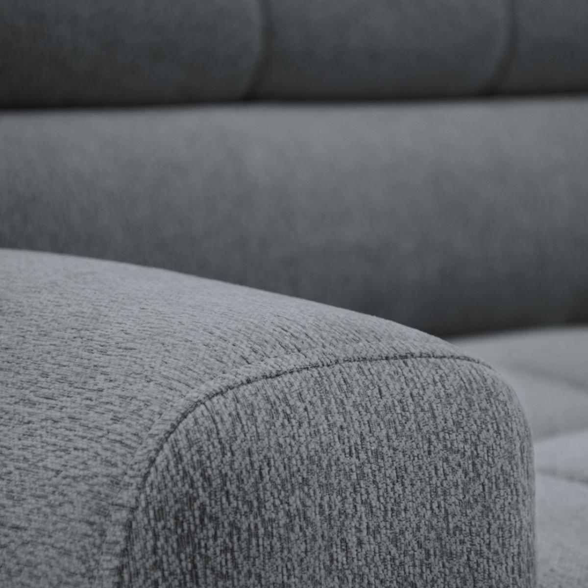 ECKSCHLAFSOFA Vinni Grau, Chenille-Stoff, links - Grau, Textil (265/205cm) - Beautysofa