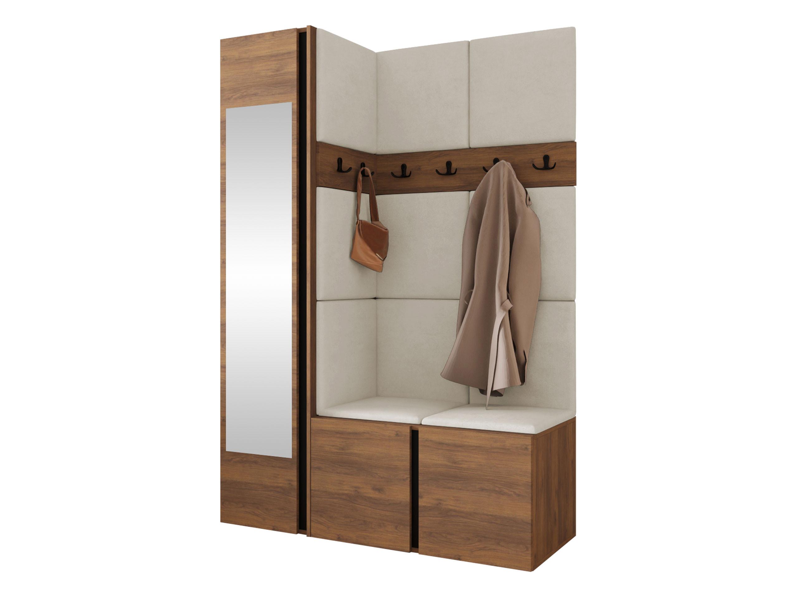 GARDEROBEN-SET Orion X - Beige/Nussbaumfarben, Holzwerkstoff/Kunststoff (124/186/46cm) - MIRJAN24