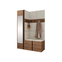 GARDEROBEN-SET Orion X - Beige/Nussbaumfarben, Holzwerkstoff/Kunststoff (124/186/46cm) - MIRJAN24