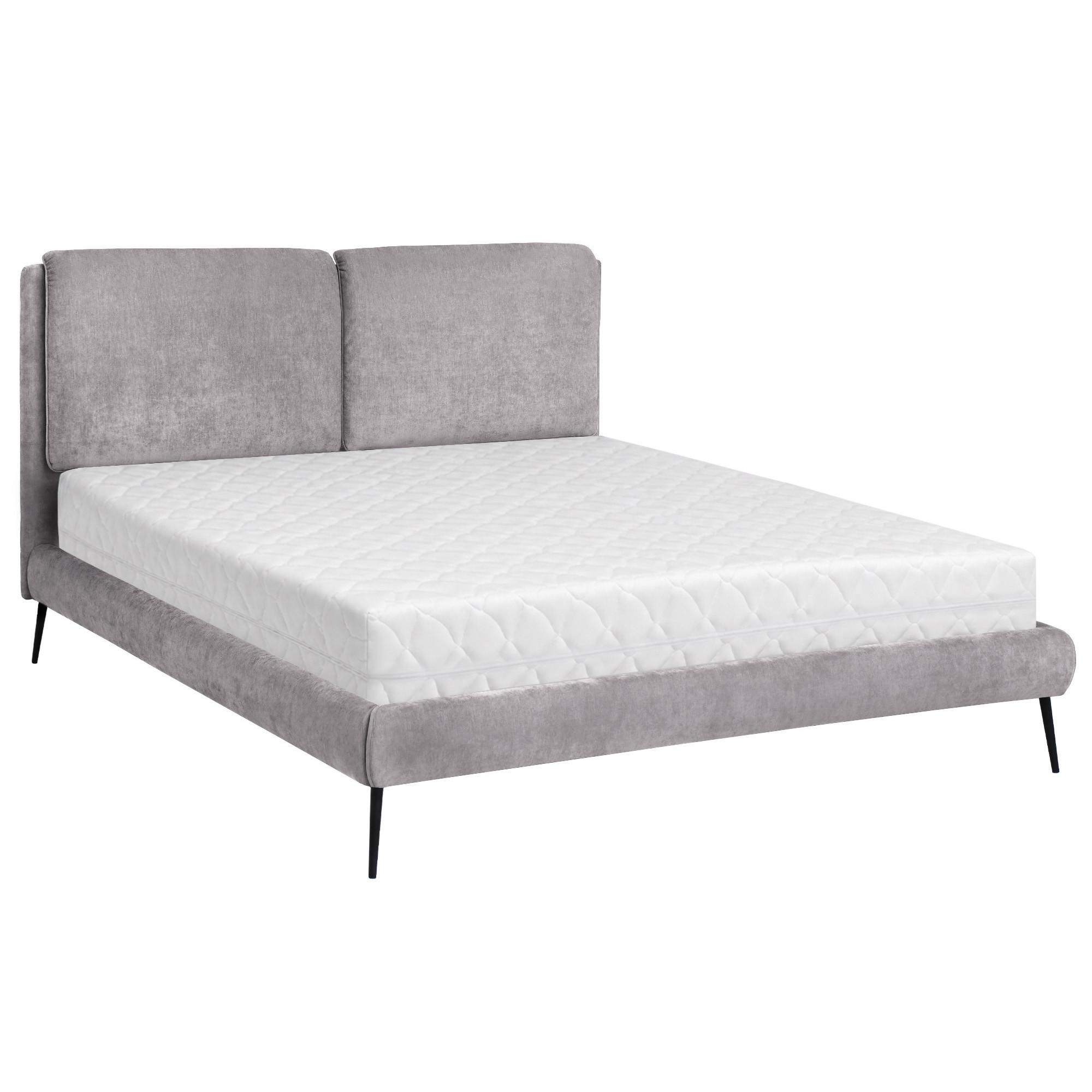 POLSTERBETT Nuit, Doppelbett 160x200 cm mit Taschenfedernmatratze 26 cm, Chenille-Stoff, Grau - Grau, Textil (160/200cm) - Beautysofa