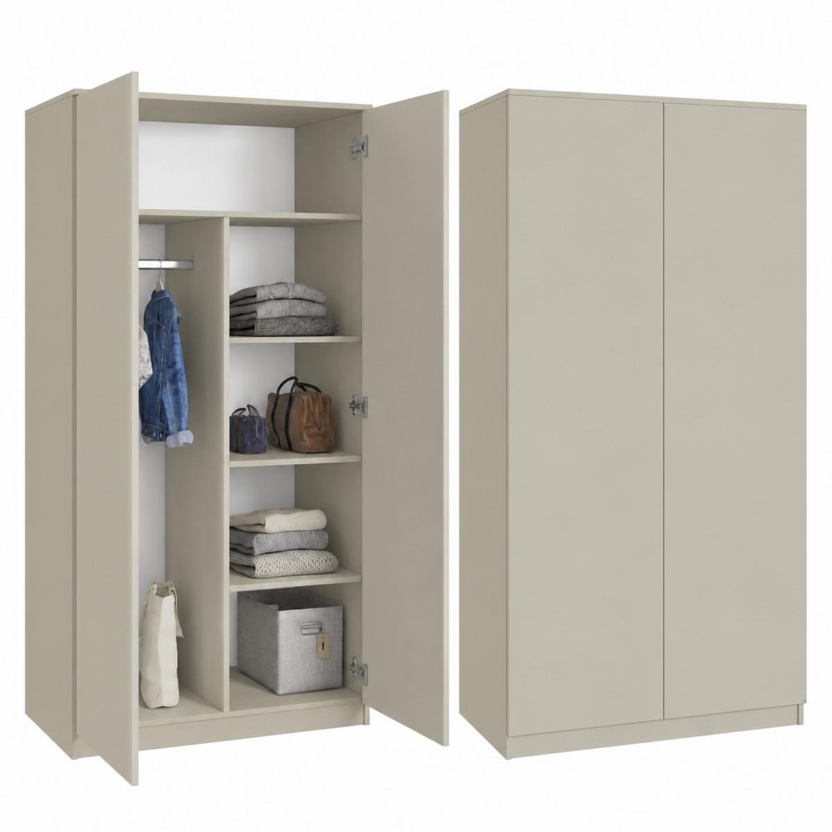 DREHTÜRENSCHRANK Classic mit 2 Türen, ohne Schubladen, 90 cm, Kaschmir - Kaschmir, Textil (90/180/50cm) - Beautysofa